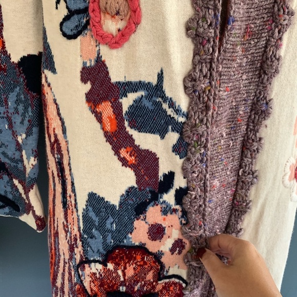 ANTHROPOLOGIE Sleeping in Snow’ Foret Cardigan Sweater. Rare. S - Picture 6 of 10